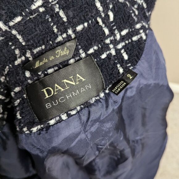 Dana Buchman Blazer Fitted Women's Jacket collar tweed wool zip up size 2 - Picture 7 of 10